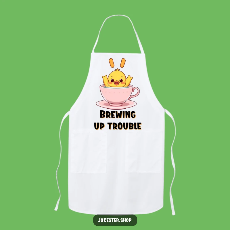 Funny Rubber Ducky Teacup Apron: Kitchen Surprise, Hilarious Chef Gift!