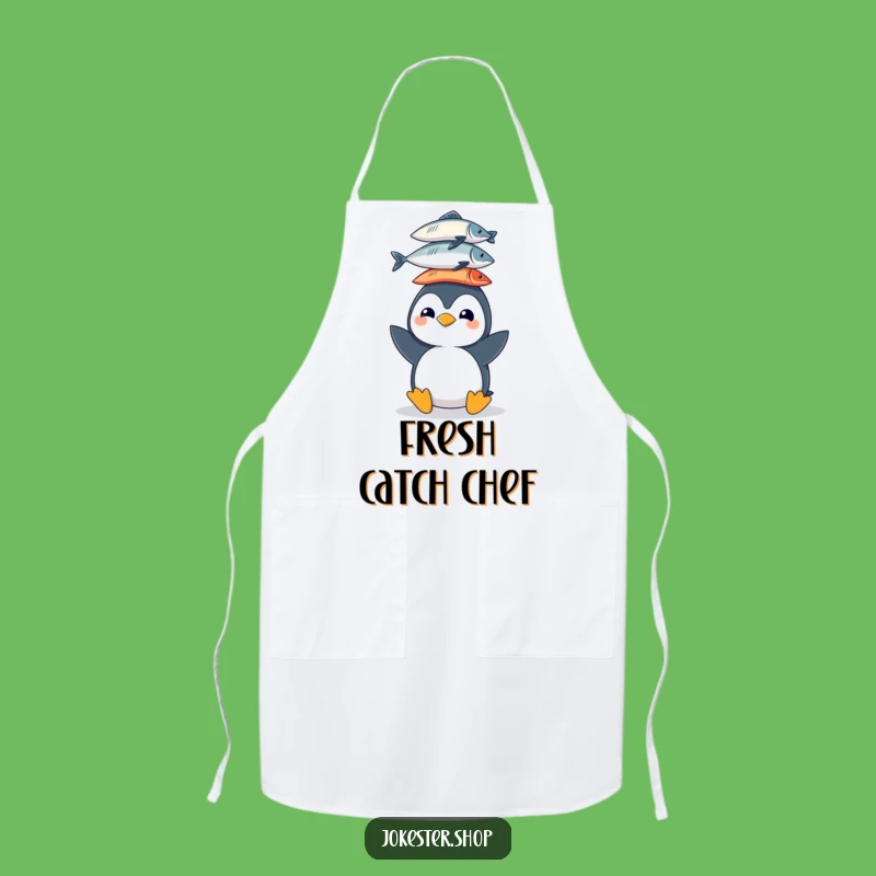 Funny Penguin Fish Apron - Cooking Accessory, Great Funny Gift
