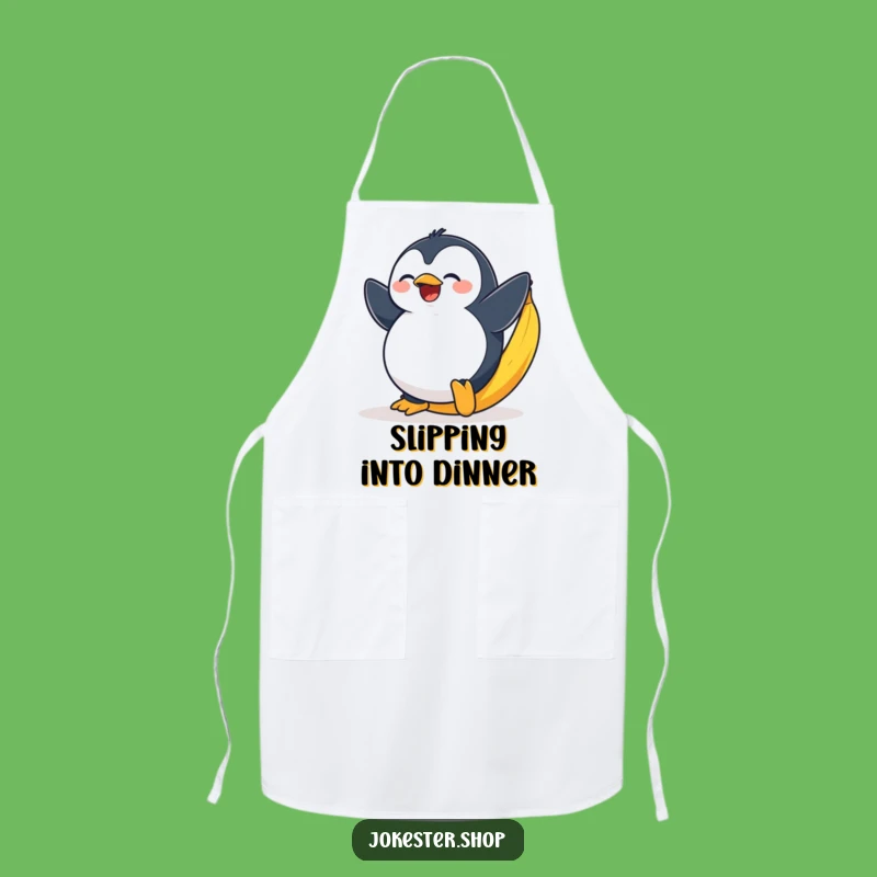 Funny Penguin Apron - Banana Peel Slip Kitchen Wear for Comedy Chefs Funny Gift