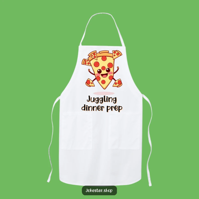Funny Smiling Pizza Apron - Kitchen Juggling Act, Perfect Humorous Gift