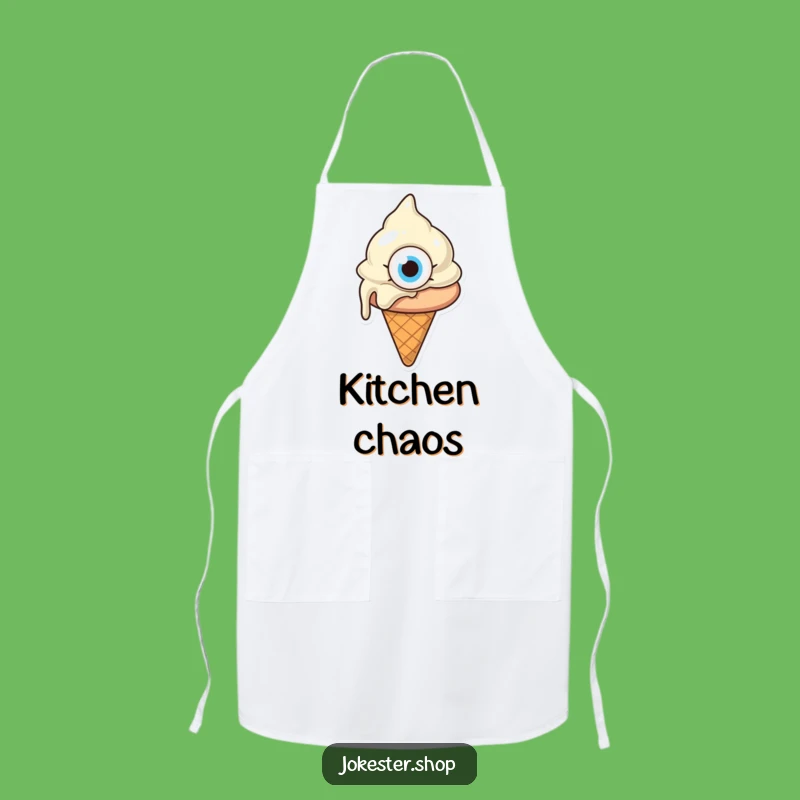 Funny Confused Melting Ice Cream Apron - Kitchen Whimsy Cartoon Gift!