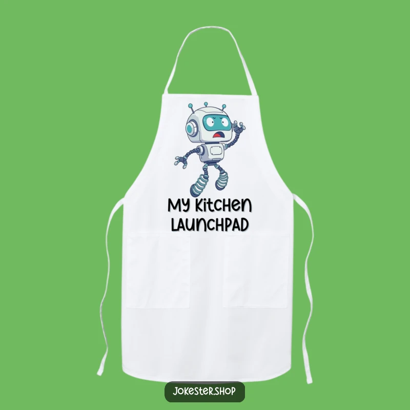 Funny Robot Spring Legs Apron - Cook Up Fun with a Mechanical Twist!