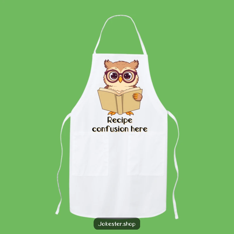 Funny Confused Owl Reading Apron - Hilarious Book Lover Kitchen Gift