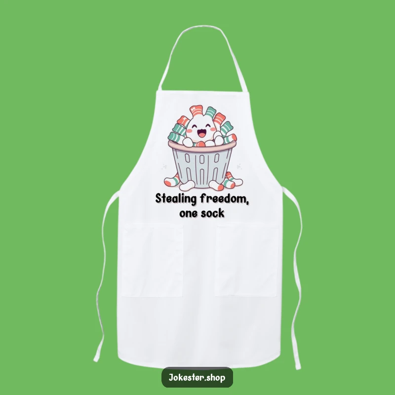 Funny Sock Escape Apron - Hilarious Kitchen Gift for Laundry Lovers