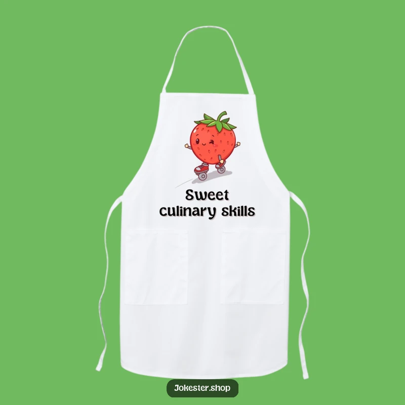 Funny Strawberry Roller Skate Apron - Kitchen Fun, Cheerful Funny Gift