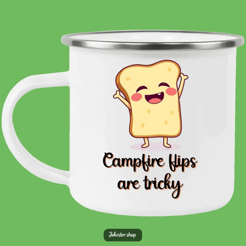 Funny Toast Handstand Wobble Camping Mug, Breakfast Fun on the Go