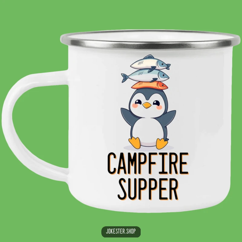 Funny Penguin Fish Camping Mug - Durable Drinkware, Perfect Funny Gift