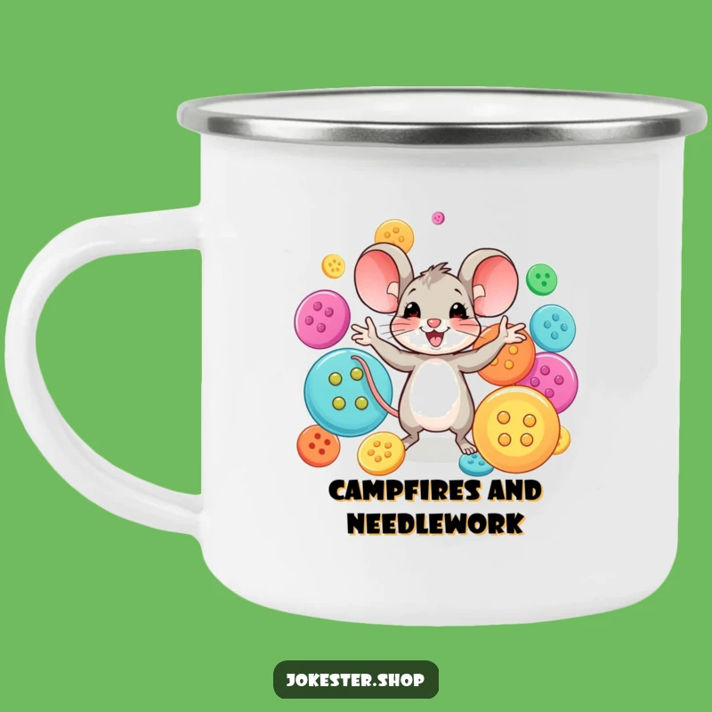 Funny Mouse Buttons Camping Mug: Hilarious Outdoor Gear for Crafty Campers