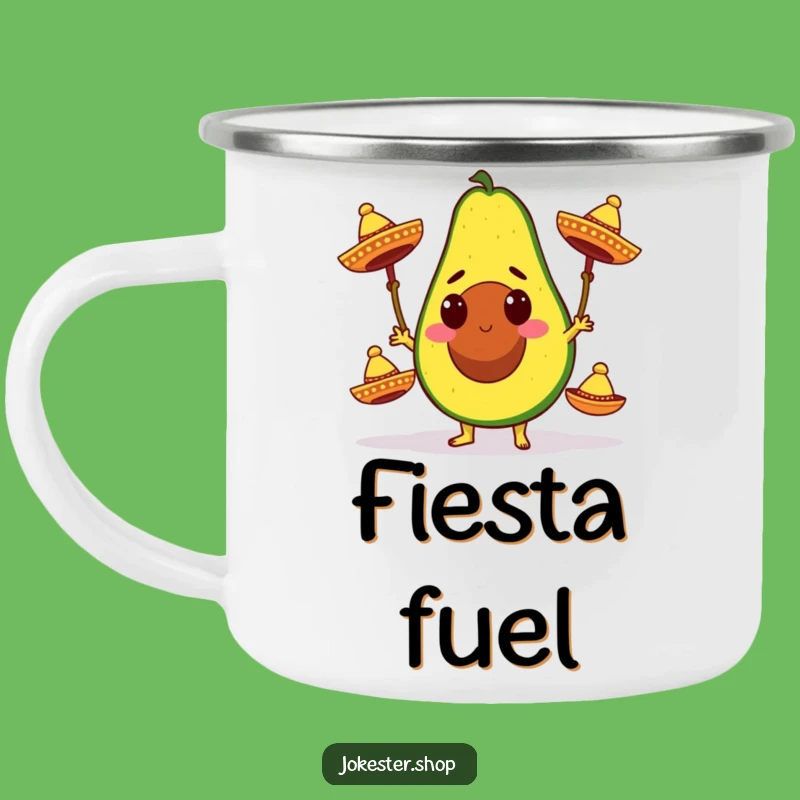 Funny Avocado Fiesta Camping Mug - Durable Drinkware, Perfect Funny Gift