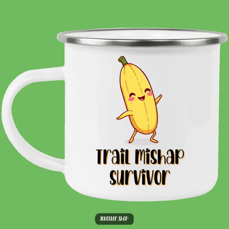 Funny Banana Peel Camping Mug: Slipping Character Drinkware for Outdoor Gags