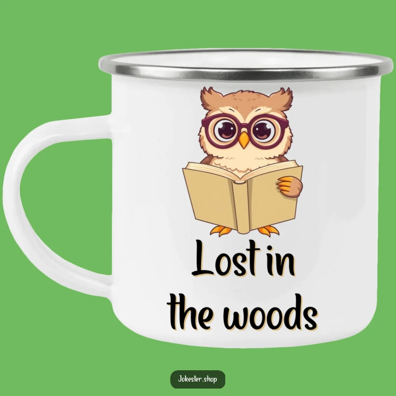 Funny Confused Owl Reading Camping Mug - Hilarious Book Lover Adventure Gift