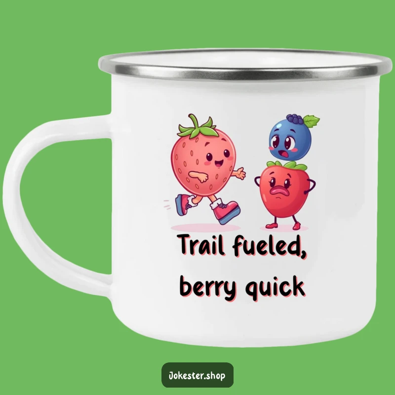 Funny Fruit Race Camping Mug: Strawberry Skater Drinkware, Fun Funny Gift