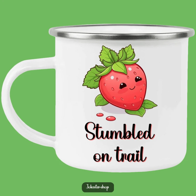 Funny Strawberry Trip Camping Mug: Cute Blushing Fruit Cup for a Hilarious Gift