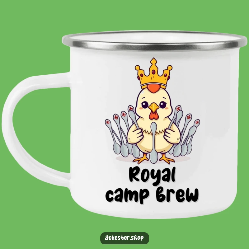 Funny Rubber Chicken King Camping Mug - Spoon Army Outdoor
