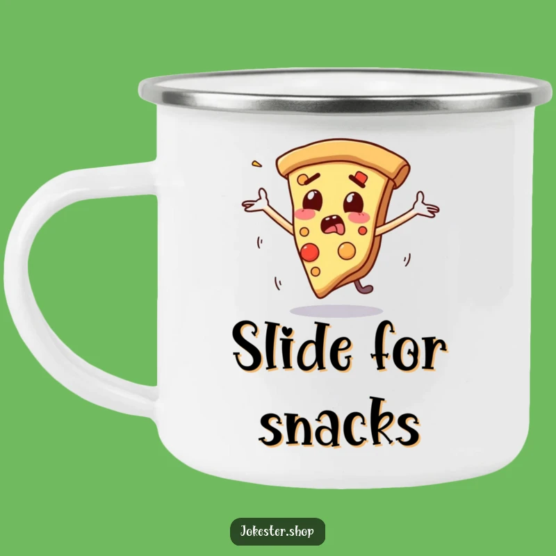 Funny Pizza Slide Camping Mug - Durable Drinkware, Perfect Funny Gift