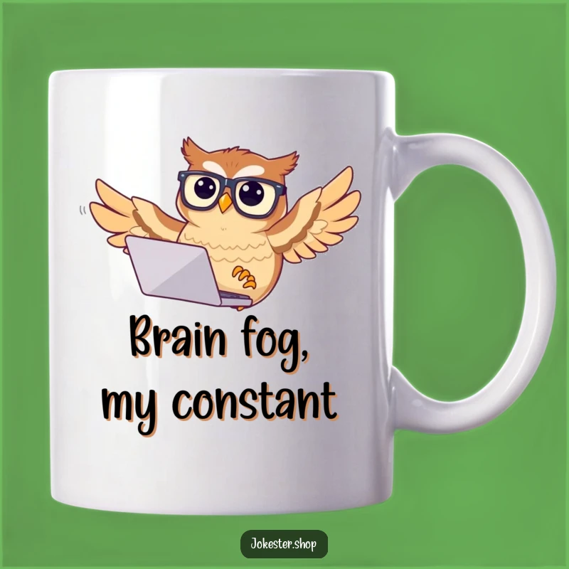 Funny Confused Owl Mug: Tech Struggle Humor, Perfect Gift!