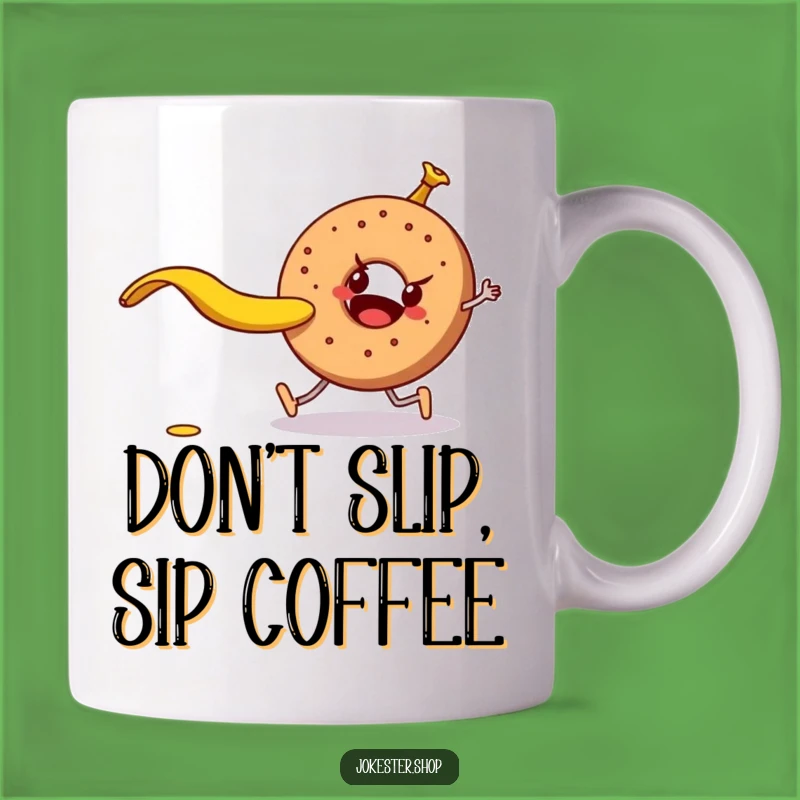 Funny Banana Peel Bagel Mug: A Hilarious Prank Scene, Perfect Funny Gift!