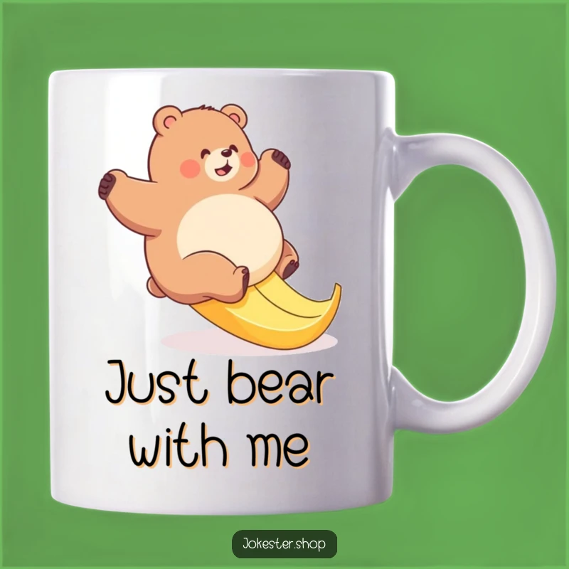 Funny Bear Banana Slip Mug: Hilarious Clumsy Animal Coffee Cup, Perfect Funny Gift