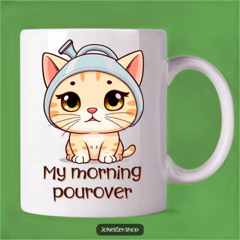 Funny Bewildered Cat Watering Can Mug - Quirky Gift for Cat Lovers