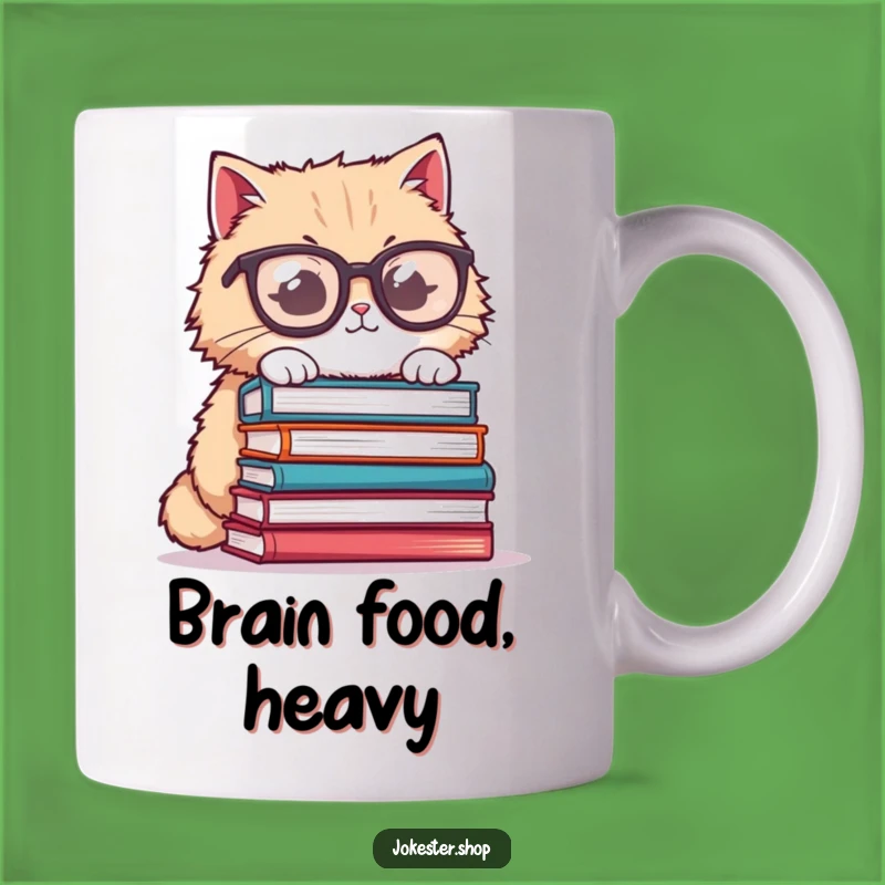 Funny Cat Glasses Mug - Book Lover Humor, Perfect Funny Gift for Nerds