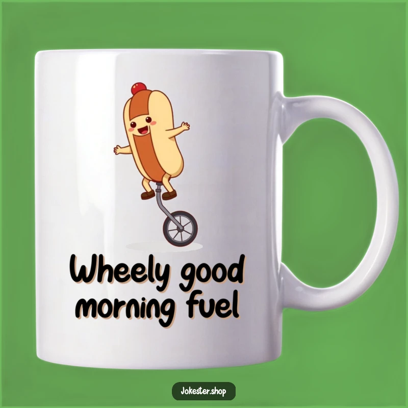 Funny Hot Dog Unicycle Mug: A Hilarious Gift for Comedians and Cyclists!