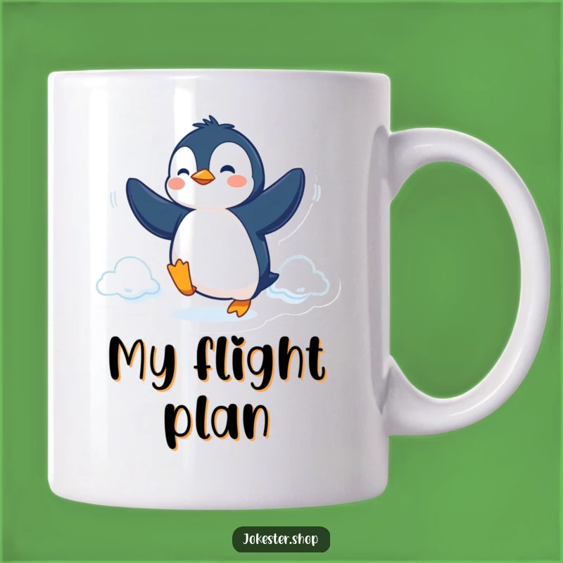 Funny Penguin Fly Mug: Determined Bird's Dream for a Perfect Quirky Gift