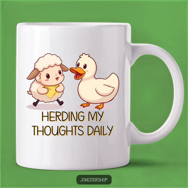 Funny Sheep Duck Mug: Hilarious Herding Attempt Gift for Patience Testers