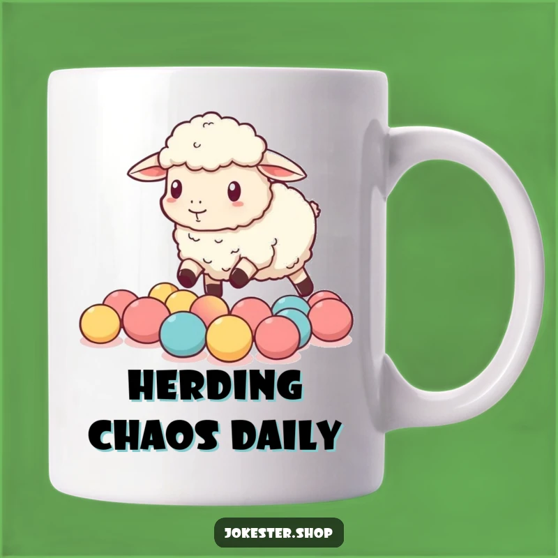 Funny Sheep Herding Balls Mug: Hilarious Gift for Animal Lovers & Chaos Coordinators