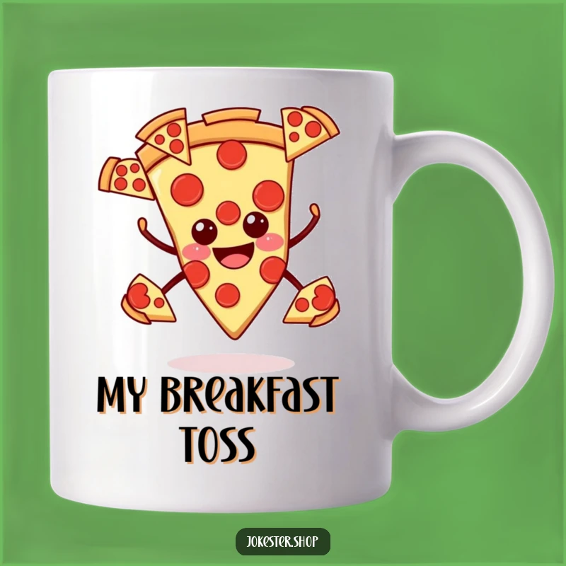 Funny Smiling Pizza Mug - Juggling Pepperoni, Perfect Humorous Gift for Foodies
