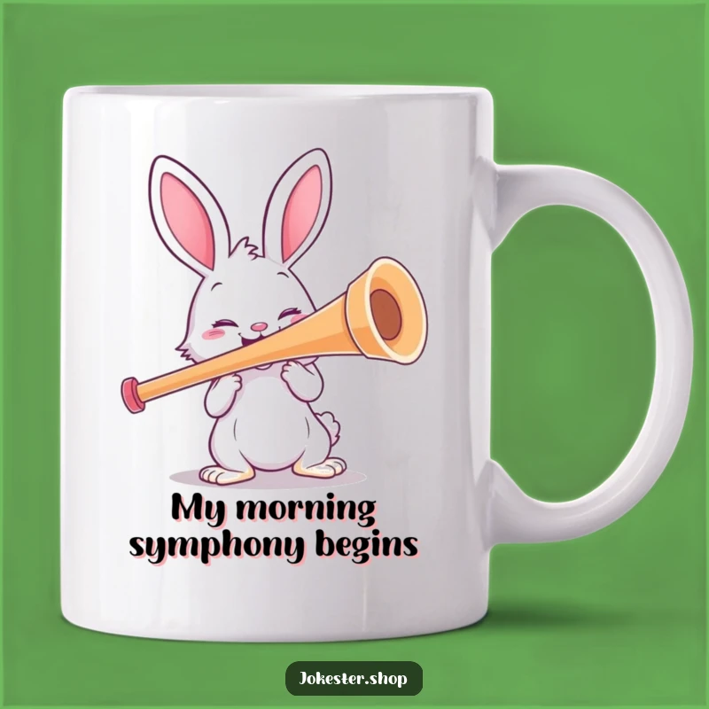 Funny Rabbit Kazoo Maestro Mug: Hilarious Musical Gift for Bunny Lovers