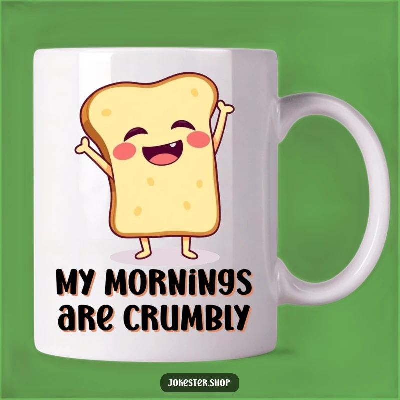 Funny Toast Handstand Wobble Mug, Hilarious Breakfast Gift for Foodies