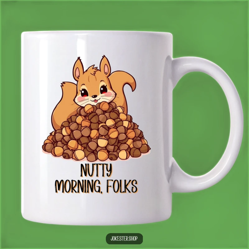 Funny Squirrel Acorn Mug: Hoarding Mischief Art, Perfect Funny Gift for Nature Lovers