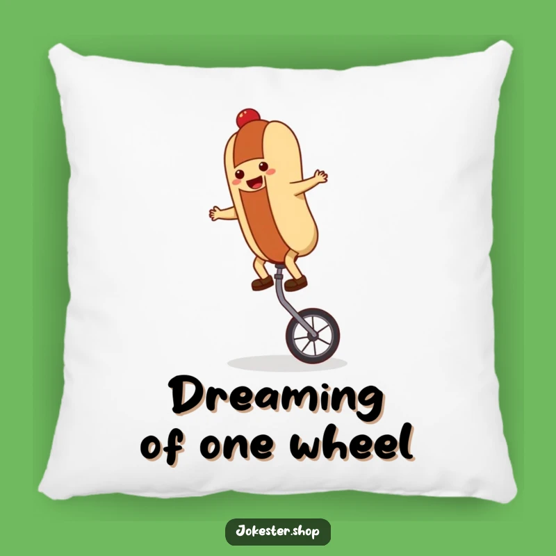 Funny Hot Dog Unicycle Pillow: Cuddle Up with Comedy, A Hilarious Gift!