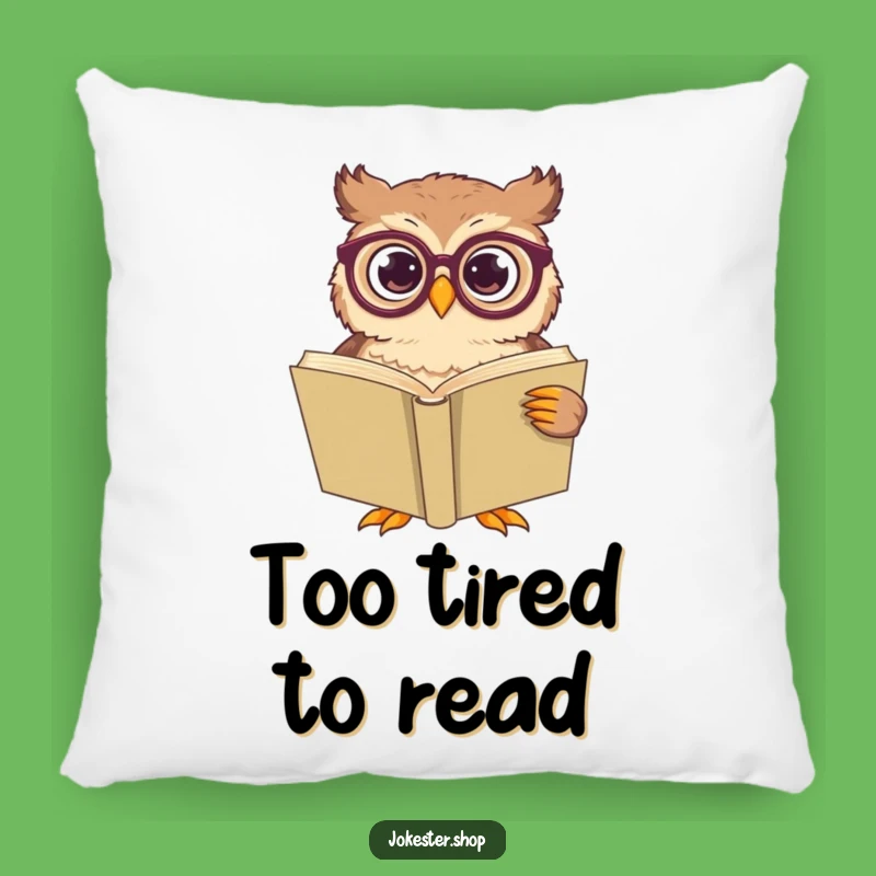 Funny Confused Owl Reading Pillow - Cozy & Hilarious Book Accent Gift