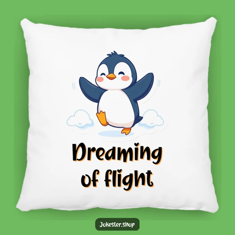 Funny Penguin Fly Pillow: Soft Determined Bird Cushion for a Hilarious Gift