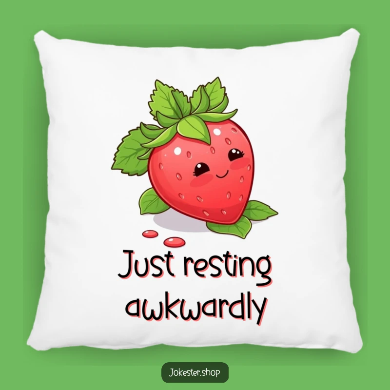 Funny Strawberry Trip Pillow: Soft Blushing Fruit Cushion for a Hilarious Gift