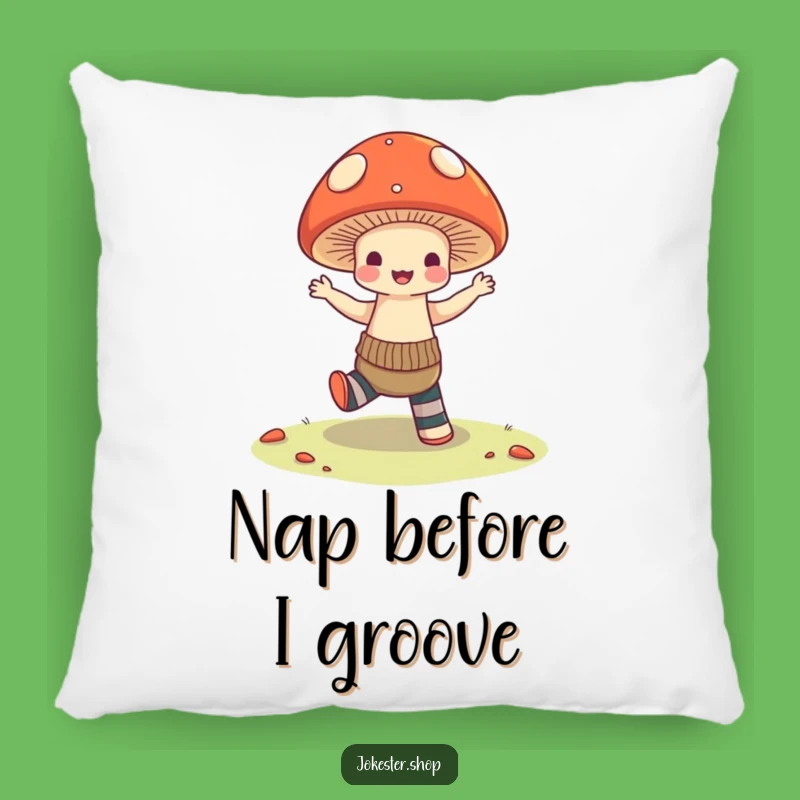 Funny Mushroom Dance Pillow: Cozy Mismatched Socks Comfort, Hilarious Decor!