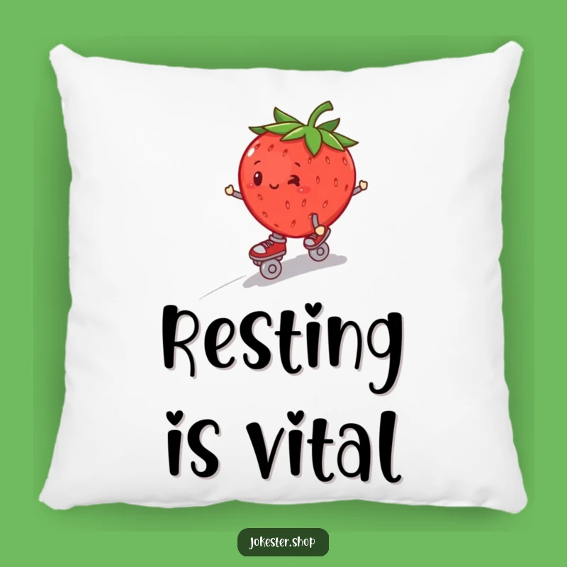 Funny Strawberry Roller Skate Pillow - Cozy Wobbly Fun, Great Funny Gift