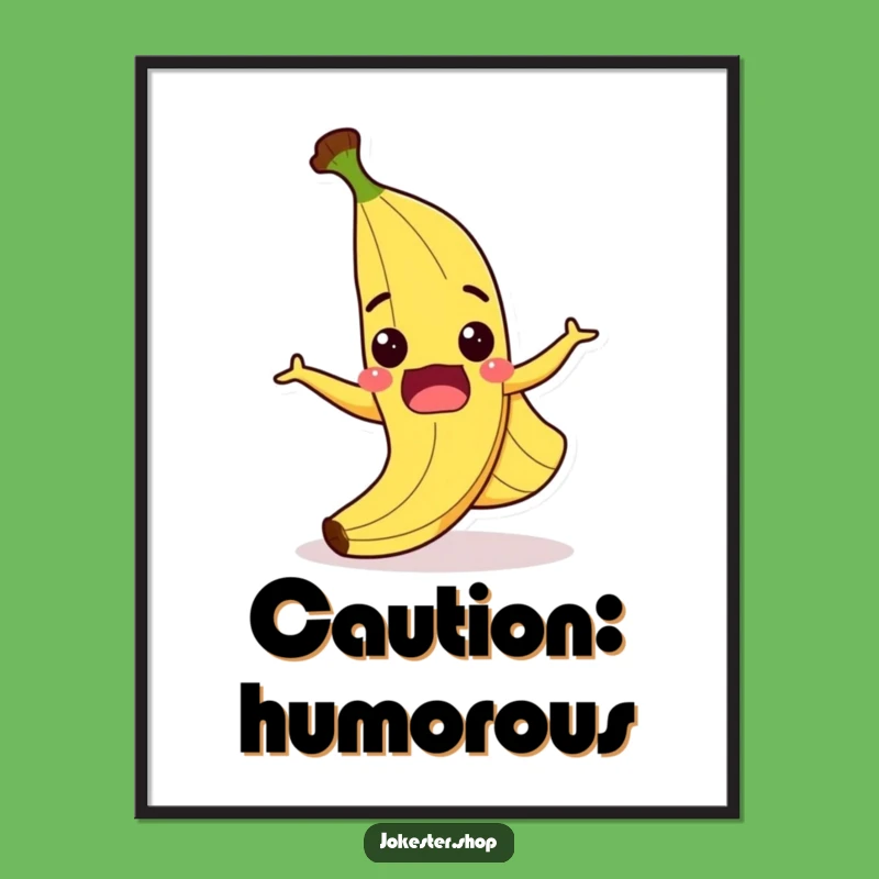 Funny Banana Peel Digital Art - Hilarious Cartoon Print for Instant Joy