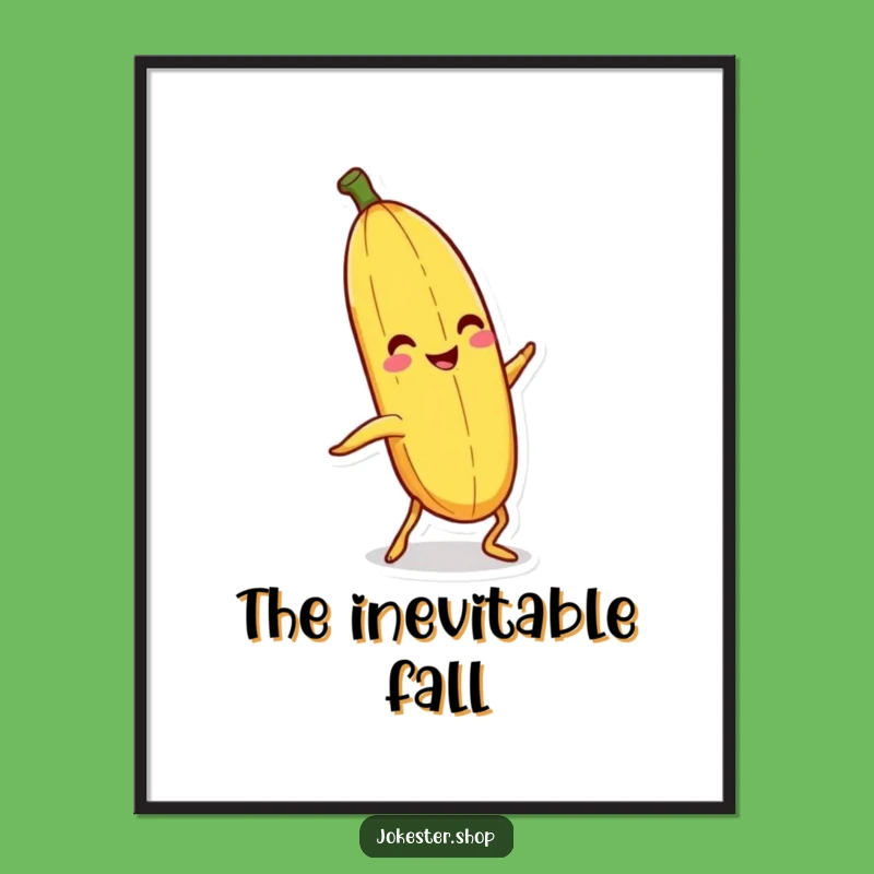 Funny Banana Peel Digital Art: Slipping Character Illustration for Hilarious Decor