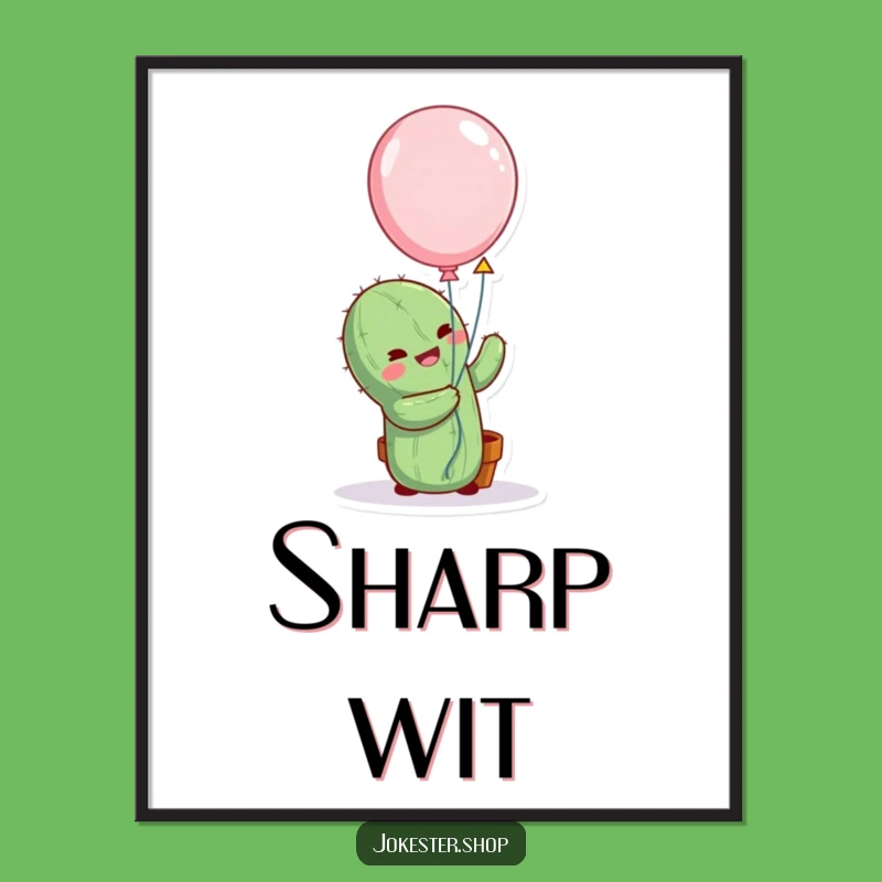 Funny Cactus Balloon Hug Digital Art - Instant Hilarious Decor for Your Walls!