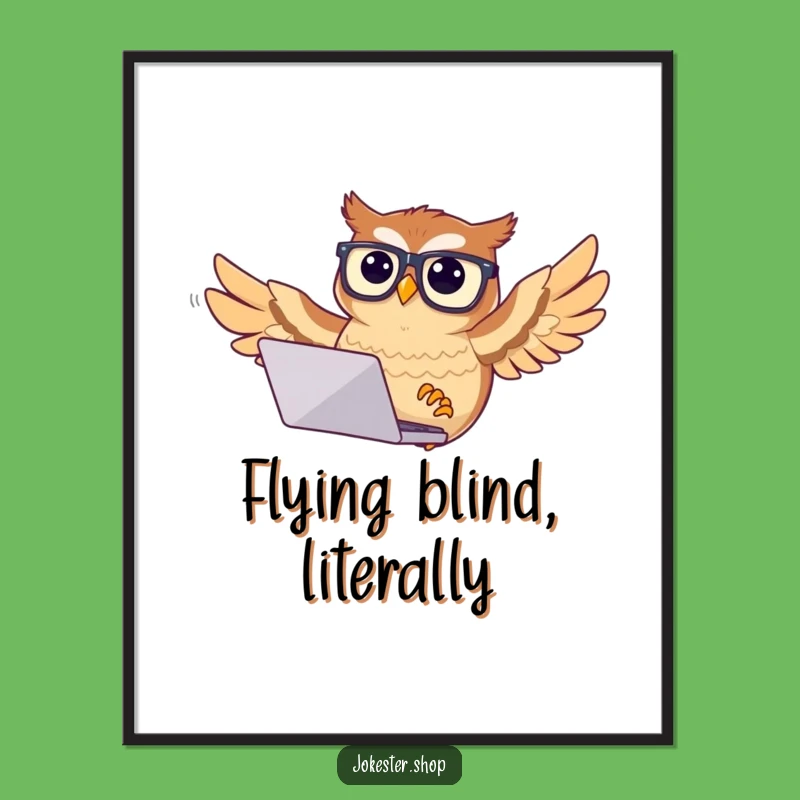 Funny Confused Owl Digital Print: Instant Tech Humor, Perfect Downloadable Gift!