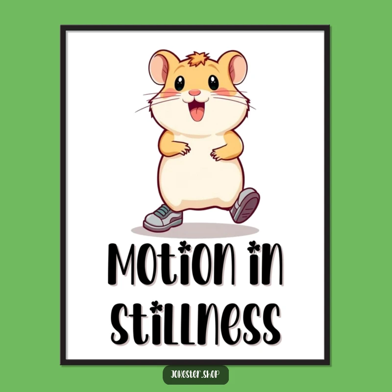 Funny Hamster Sprinting Digital Print: Instant Hilarious Art & Unique Gift