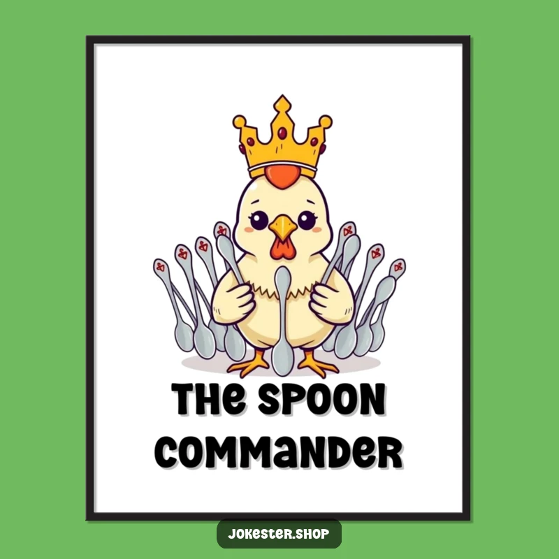 Funny Rubber Chicken King Digital Art - Spoon Army Printable
