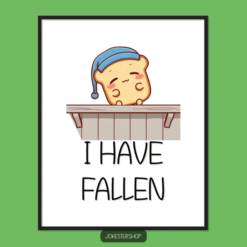Funny Sleepy Bread Falling Digital Art - Instant Cartoon Nap Gift!