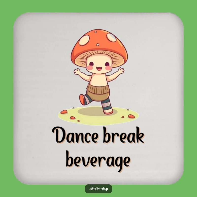 Funny Mushroom Dance Coaster: Mismatched Socks Protection, Hilarious Table Gift!