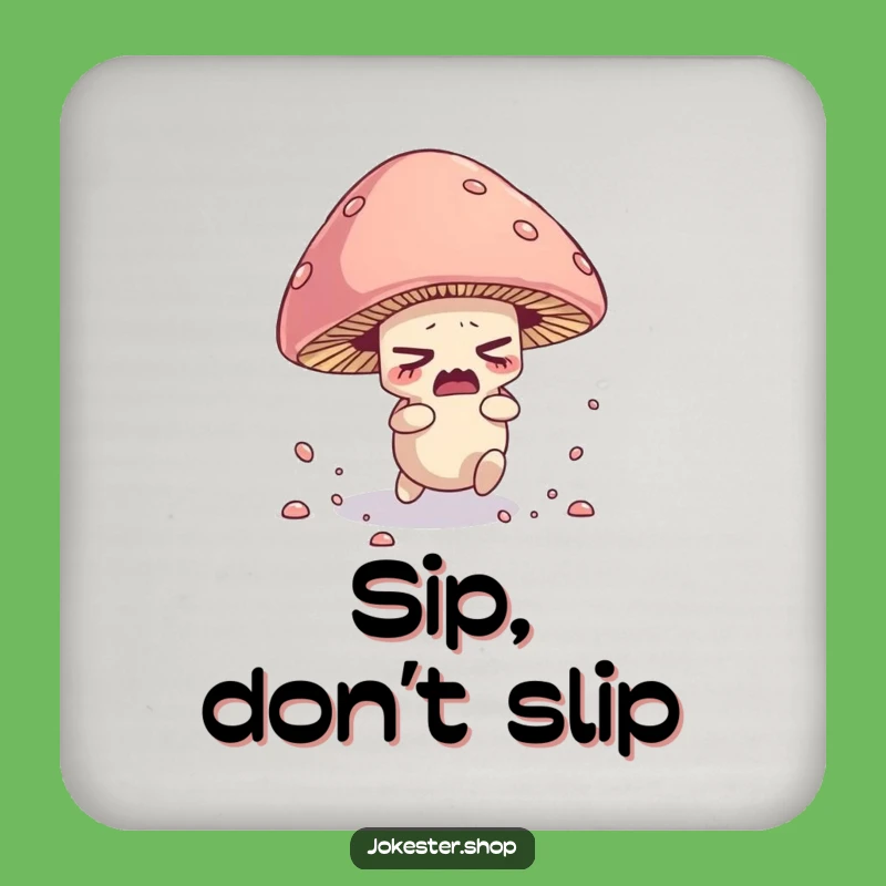 Funny Mushroom Coaster - Tripping Spore Character Drink Protector Funny Gift