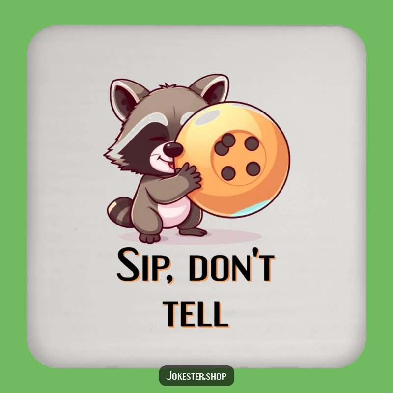 Funny Raccoon Coaster Set: Protect Surfaces with Heist Humor, Unique Gift!