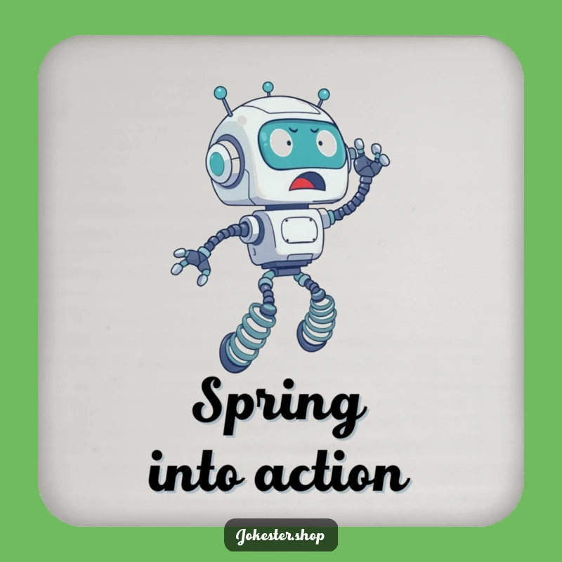 Funny Robot Spring Legs Drink Coaster - Protect Surfaces with Mechanical Whimsy