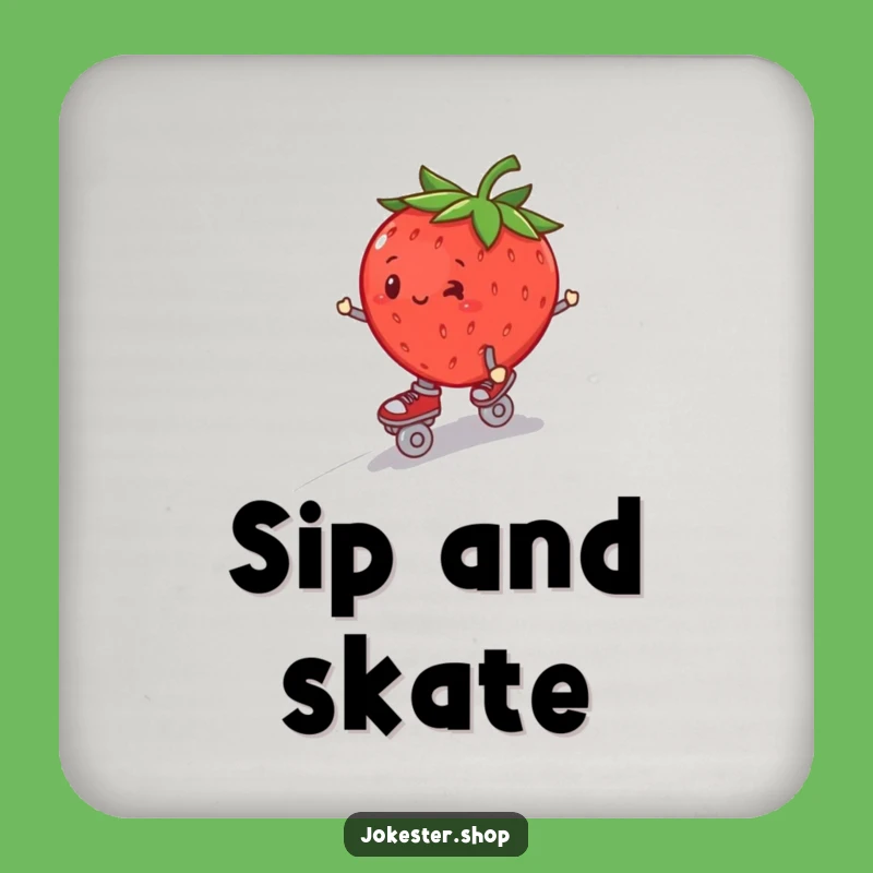 Funny Strawberry Roller Skate Coaster - Protect Surfaces with Wobbly Charm, Funny Gift